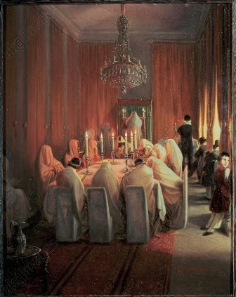 Moritz Daniel Oppenheim: Familie Rothschild an Jom Kippur, 1835
