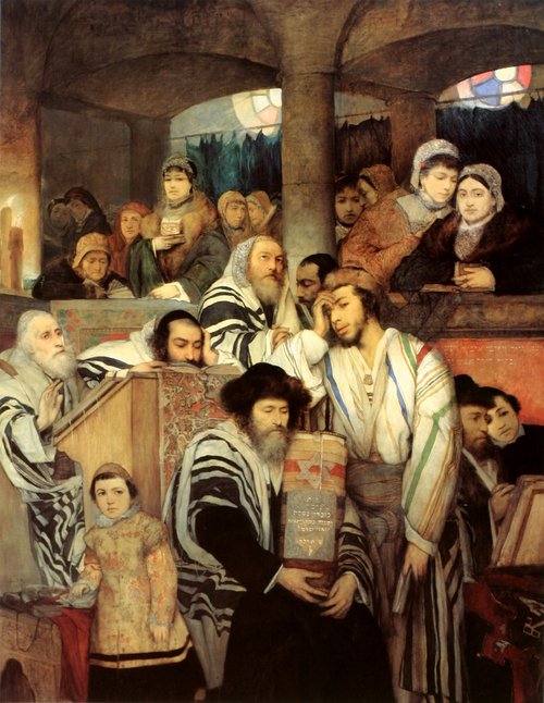 Maurycy Gottlieb: Juden an Jom Kippur in der Synagoge